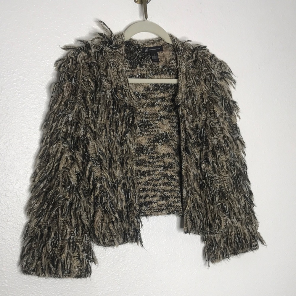 INC Cropped Shag Cardigan - Size Medium